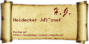 Heidecker József névjegykártya